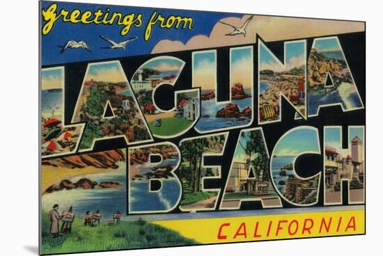 Laguna Beach, California - Large Letter Scenes-Lantern Press-Mounted Premium Giclee Print