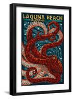 Laguna Beach, California - Octopus Mosaic-Lantern Press-Framed Art Print