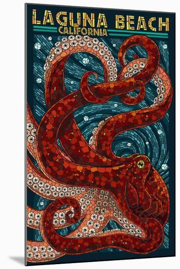 Laguna Beach, California - Octopus Mosaic-Lantern Press-Mounted Art Print