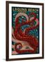 Laguna Beach, California - Octopus Mosaic-Lantern Press-Framed Art Print