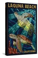 Laguna Beach, California - Sea Turtles - Mosaic-Lantern Press-Stretched Canvas