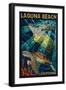 Laguna Beach, California - Sea Turtles - Mosaic-Lantern Press-Framed Art Print
