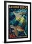 Laguna Beach, California - Sea Turtles - Mosaic-Lantern Press-Framed Art Print