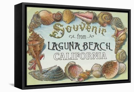 Laguna Beach, California - Shells Souvenir-Lantern Press-Framed Stretched Canvas