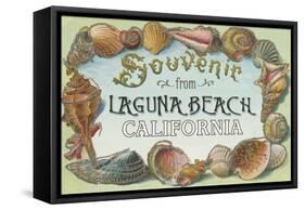 Laguna Beach, California - Shells Souvenir-Lantern Press-Framed Stretched Canvas