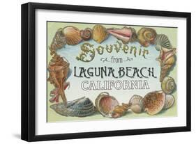 Laguna Beach, California - Shells Souvenir-Lantern Press-Framed Art Print