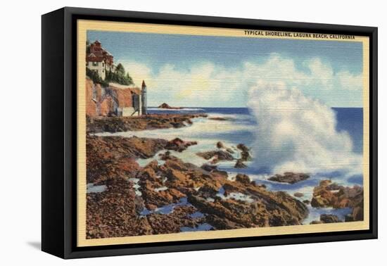 Laguna Beach, California - View of a Typical Shoreline-Lantern Press-Framed Stretched Canvas