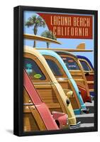Laguna Beach, California - Woodies Lined Up-null-Framed Poster