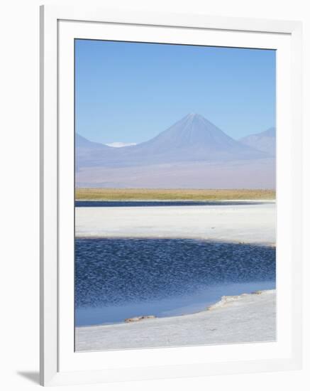 Laguna Cejar with the Licancabur Volcano-Alex Saberi-Framed Photographic Print