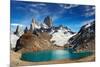 Laguna De Los Tres and Mount Fitz Roy, Los Glaciares National Park, Patagonia, Argentina-DmitryP-Mounted Photographic Print