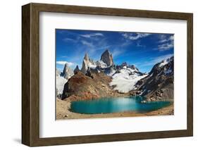 Laguna De Los Tres and Mount Fitz Roy, Los Glaciares National Park, Patagonia, Argentina-DmitryP-Framed Photographic Print