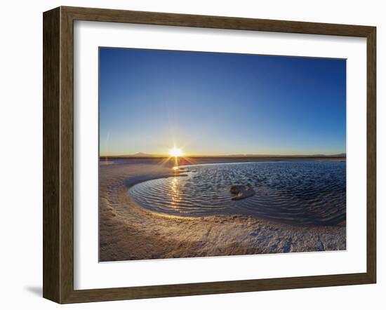 Laguna Piedra at sunset, Salar de Atacama, Antofagasta Region, Chile, South America-Karol Kozlowski-Framed Photographic Print