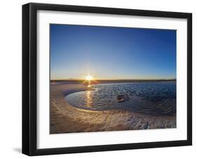 Laguna Piedra at sunset, Salar de Atacama, Antofagasta Region, Chile, South America-Karol Kozlowski-Framed Photographic Print