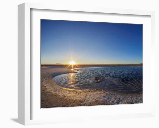 Laguna Piedra at sunset, Salar de Atacama, Antofagasta Region, Chile, South America-Karol Kozlowski-Framed Photographic Print