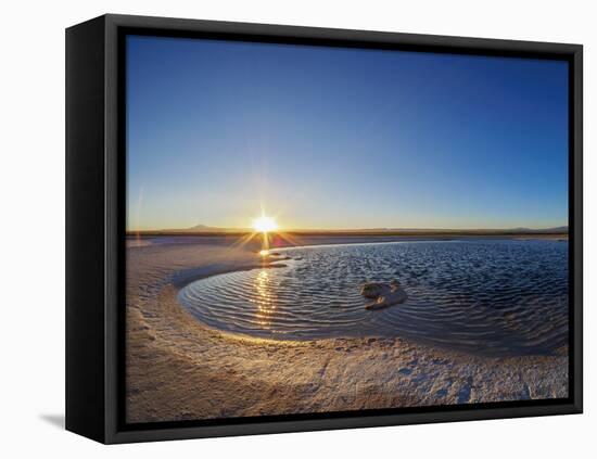 Laguna Piedra at sunset, Salar de Atacama, Antofagasta Region, Chile, South America-Karol Kozlowski-Framed Stretched Canvas