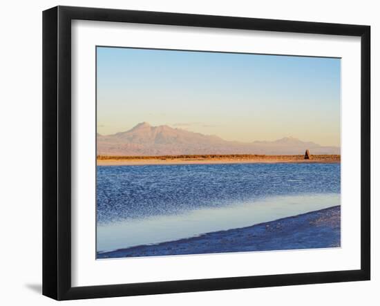 Laguna Piedra at sunset, Salar de Atacama, Antofagasta Region, Chile, South America-Karol Kozlowski-Framed Photographic Print