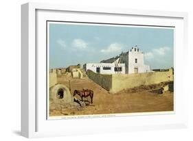 Laguna Pueblo, New Mexico - View of the Church-Lantern Press-Framed Art Print