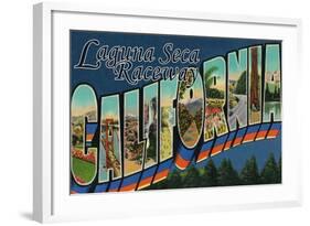 Laguna Seca Raceway, CA - Large Letter Scenes-Lantern Press-Framed Art Print