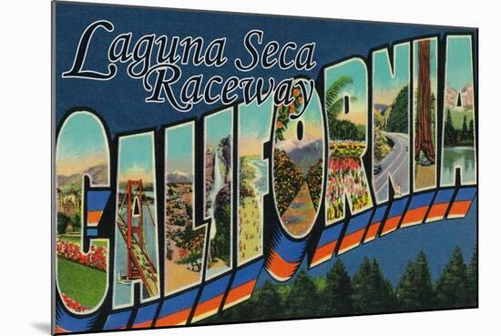 Laguna Seca Raceway, CA - Large Letter Scenes-Lantern Press-Mounted Art Print