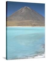 Laguna Verde with Mineral Flat Margin and Volcan Licancabur, 5960M, Southwest Highlands, Bolivia-Tony Waltham-Stretched Canvas