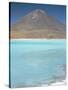Laguna Verde with Mineral Flat Margin and Volcan Licancabur, 5960M, Southwest Highlands, Bolivia-Tony Waltham-Stretched Canvas