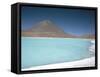 Laguna Verde with Mineral Flat Margin and Volcan Licancabur, 5960M, Southwest Highlands, Bolivia-Tony Waltham-Framed Stretched Canvas