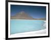 Laguna Verde with Mineral Flat Margin and Volcan Licancabur, 5960M, Southwest Highlands, Bolivia-Tony Waltham-Framed Photographic Print