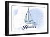 Lahaina, Hawaii - Sailboat - Blue - Coastal Icon-Lantern Press-Framed Art Print