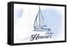 Lahaina, Hawaii - Sailboat - Blue - Coastal Icon-Lantern Press-Framed Stretched Canvas