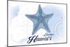Lahaina, Hawaii - Starfish - Blue - Coastal Icon-Lantern Press-Mounted Art Print