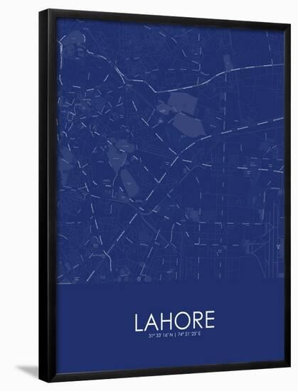 Lahore, Pakistan Blue Map-null-Framed Poster