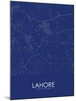 Lahore, Pakistan Blue Map-null-Mounted Poster