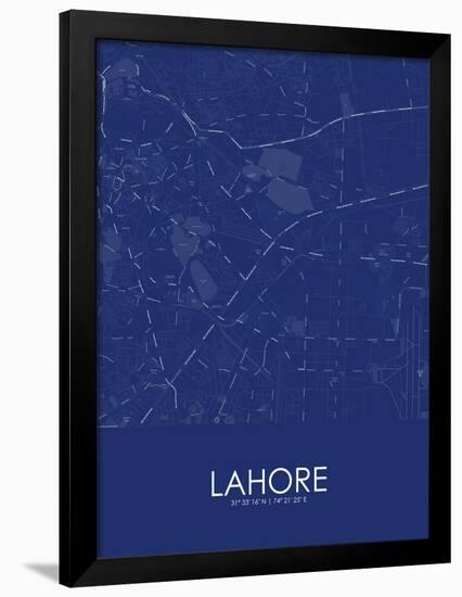 Lahore, Pakistan Blue Map-null-Framed Poster