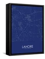 Lahore, Pakistan Blue Map-null-Framed Stretched Canvas