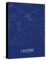Lahore, Pakistan Blue Map-null-Stretched Canvas
