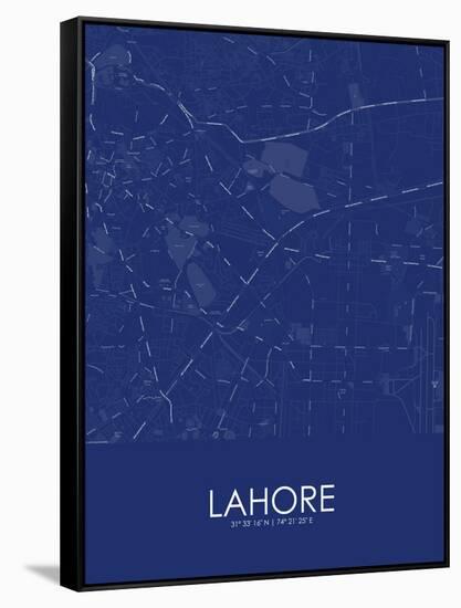 Lahore, Pakistan Blue Map-null-Framed Stretched Canvas