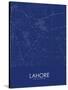 Lahore, Pakistan Blue Map-null-Stretched Canvas