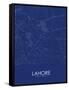 Lahore, Pakistan Blue Map-null-Framed Stretched Canvas