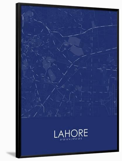 Lahore, Pakistan Blue Map-null-Framed Poster