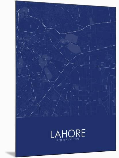 Lahore, Pakistan Blue Map-null-Mounted Poster