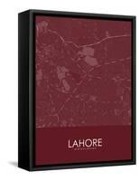 Lahore, Pakistan Red Map-null-Framed Stretched Canvas