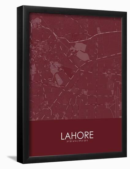 Lahore, Pakistan Red Map-null-Framed Poster