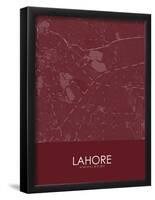 Lahore, Pakistan Red Map-null-Framed Poster