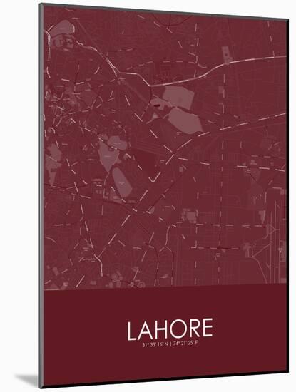 Lahore, Pakistan Red Map-null-Mounted Poster