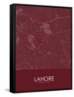 Lahore, Pakistan Red Map-null-Framed Stretched Canvas