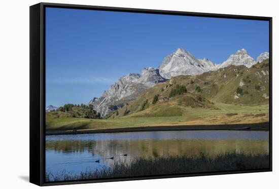 Lai Da Vons, Small Lake in the Alps, Graubunden, Swiss Alps, Switzerland, Europe-Angelo Cavalli-Framed Stretched Canvas