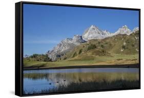 Lai Da Vons, Small Lake in the Alps, Graubunden, Swiss Alps, Switzerland, Europe-Angelo Cavalli-Framed Stretched Canvas