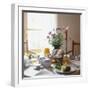 Laid Breakfast Table with Baked Goods, Juice and Fruit-null-Framed Photographic Print