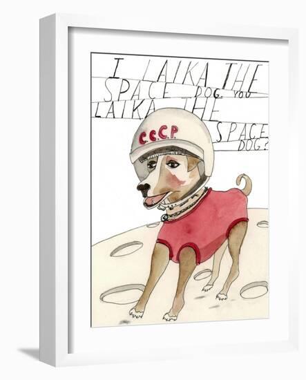 Laika, The Space Dog-Stacy Milrany-Framed Art Print