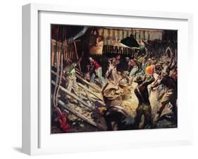 Laings- the Shaft Collar, Orange Free State, South Africa. May 1951-Terence Cuneo-Framed Giclee Print